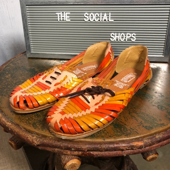 Handmade Shoes - Mexican Leather  Huaraches Multicolored Sz 9 US